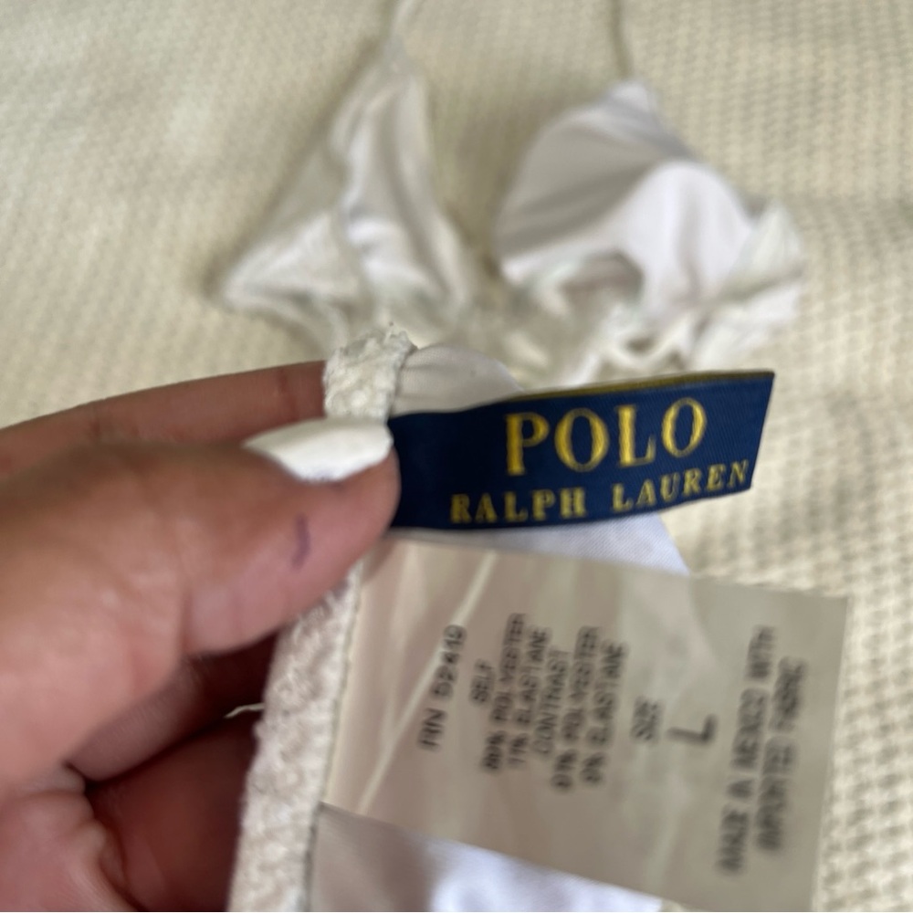 Polo Ralph Lauren White Lace Crochet Women’s One Piece Swimsuit Blue Label - Picture 9 of 12